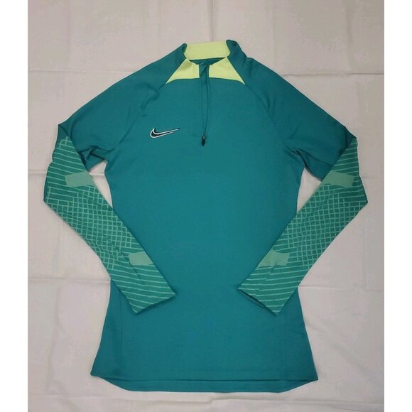 Nike Dri-Fit Womens X Small Strike Drill Shirt Soccer Top 1/4 Zip Green Slim Fit - Picture 1 of 7